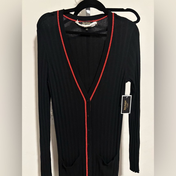 Juicy Couture Black Cardigan with Red Trim - Picture 3 of 5